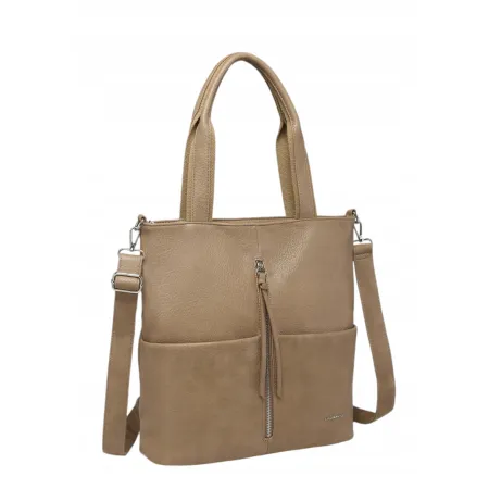Stylowa Torebka Damska Shopper Beż Format A4 LUIGISANTO V0427-4 Beige/Taupe