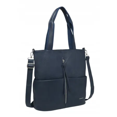 Stylowa Torebka Damska Shopper Granatowa Format A4 LUIGISANTO V0427-4 Blue
