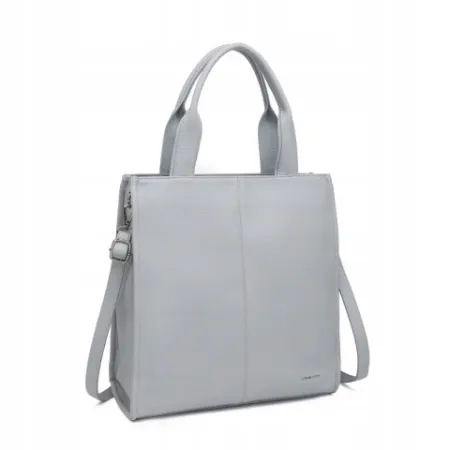 Torebka Damska Worek Shopper LUIGISANTO Szara Format A4