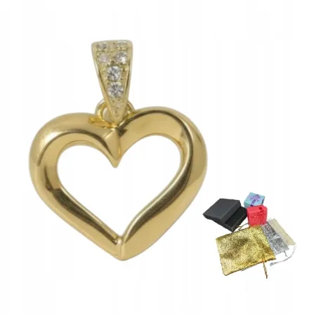 Wisiorek Srebrny 925 Pozłacany z Cyrkoniami Zawieszka Prezent Na Gwiazdką