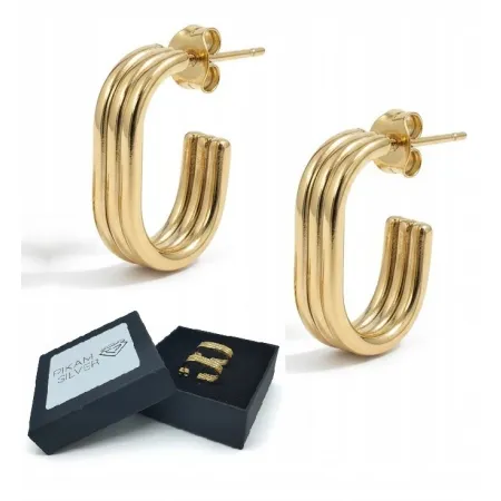 Kolczyki Stal Nierdzewna Chirurgiczna Złoty Kolor Sztyfty Modne Eleganckie