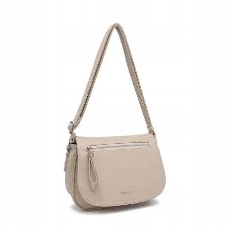 Torebka Damska Listonoszka LUIGISANTO na Ramię Beżowa Skróra Ekologiczna