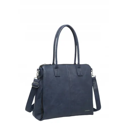 Pojemna Shopperka Torebka Damska Granat Format A4 LUIGISANTO BI6411 Blue