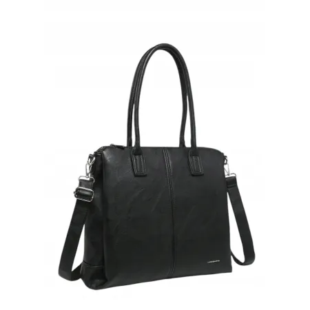 Pojemna Shopperka Torebka Damska Czarna Format A4 LUIGISANTO BI6411 Black