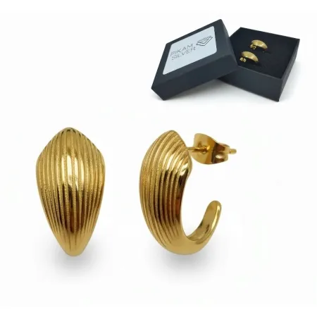 Kolczyki Stal Nierdzewna Chirurgiczna Złoty Kolor Sztyfty Eleganckie Modne