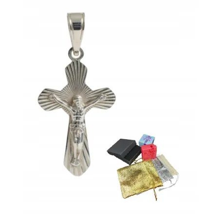 Srebrny Krzyżyk 925 Z Jezusem Chrystusem Katolicki Krzyż Na Prezent Chrzest