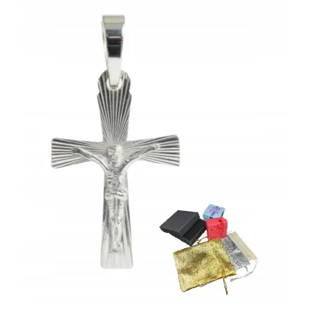 Srebrny Krzyżyk 925 Klasyczny Z Jezusem Chrystusem Katolicki Krzyż Prezent