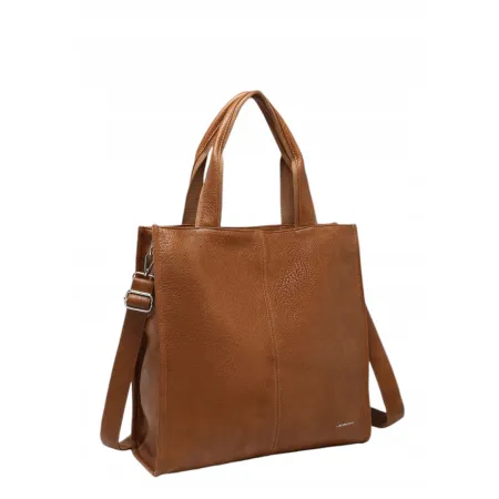 Pojemna Shopperka Torebka Damska Brąz Format A4 LUIGISANTO V6623 Camel