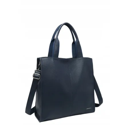 Pojemna Shopperka Torebka Damska Granatowa Format A4 LUIGISANTO V6623 Blue