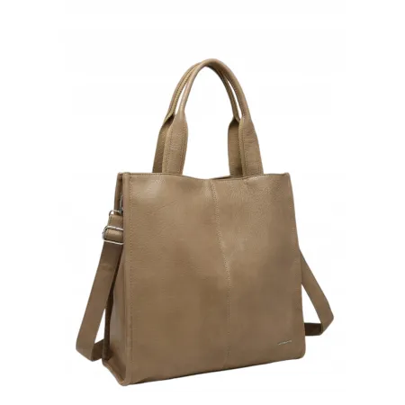 Pojemna Shopperka Torebka Damska Beż Format A4 LUIGISANTO V6623 Beige/Taupe