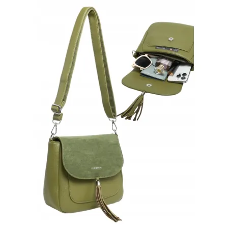 Stylowa Listonoszka Chwost Torebka Damska Zielona LUIGISANTO HS6620 Green
