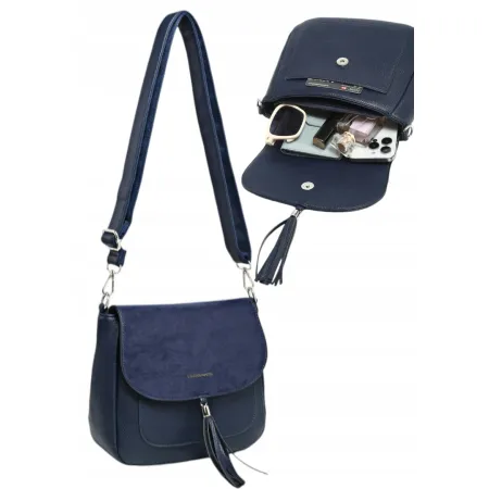Stylowa Listonoszka Chwost Torebka Damska Granatowa LUIGISANTO HS6620 Blue