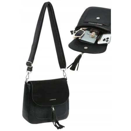 Stylowa Listonoszka Chwost Torebka Damska Czarna LUIGISANTO HS6620 Black