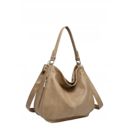 Klasyczna Shopperka Torebka Damska Beżowa LUIGISANTO V080 Beige/Taupe