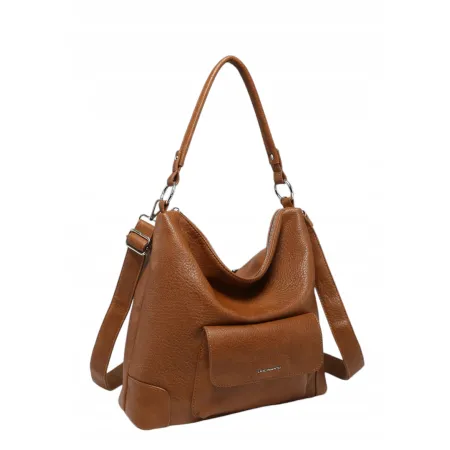 Pojemna Shopperka Torebka Damska Brązowa LUIGISANTO V2501 Camel