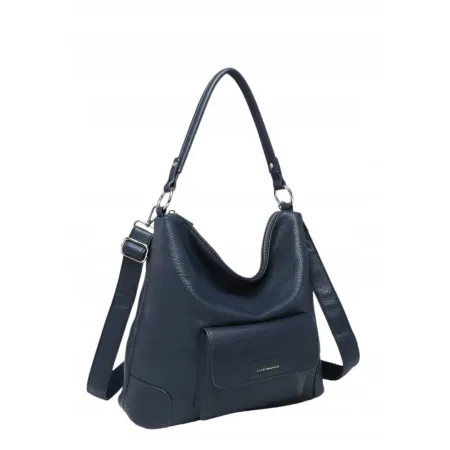 Pojemna Shopperka Torebka Damska Granatowa LUIGISANTO V2501 Blue