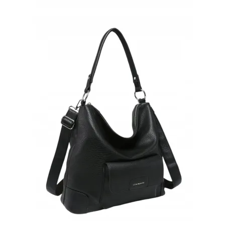 Pojemna Shopperka Torebka Damska Czarna LUIGISANTO V2501 Black