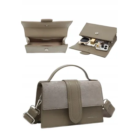Elegancka Torebka Torba Damska Listonoszka LUIGISANTO HS24015 Taupe