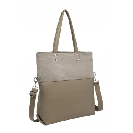 Pojemna Torebka Damska Beż Shopper Format A4 LUIGISANTO HS6805 Taupe
