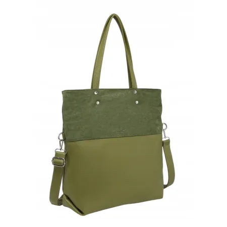 Pojemna Torebka Damska Zielona Shopper Format A4 LUIGISANTO HS6805 Green