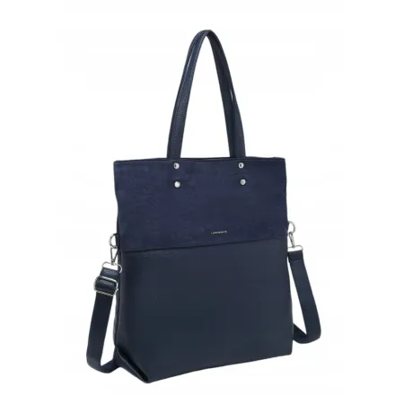 Pojemna Torebka Damska Granatowa Shopper Format A4 LUIGISANTO HS6805 Blue