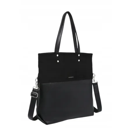Pojemna Torebka Damska Czarna Shopper Format A4 LUIGISANTO HS6805 Black