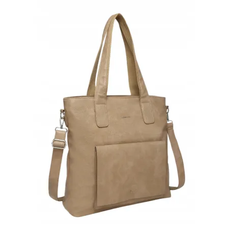 Pojemna Torebka Damska Beż Shopper Format A4 LUIGISANTO V6818 Beige/Taupe