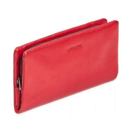 LUIGISANTO Damski Skórzany PORTFEL RFID Czerwony