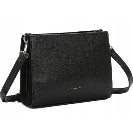 Czarna Pojemna Damska LISTONOSZKA LUIGISANTO 2 Komorowa z paskiem