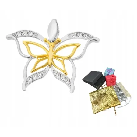 Zawieszka Srebrna Próba 925 Rodowana Wisior Z Motylem Z Cyrkoniami Motylek