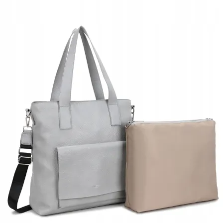 Torebka Shopper 2w1 LUIGISANTO Skóra Eko Szara