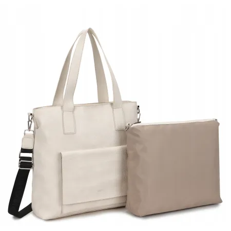 Torebka Shopper 2w1 LUIGISANTO Skóra Eko Beżowa