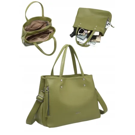 Stylowa Torebka Torba Damska Shopper LUIGISANTO Pasek HS8007-5 Green