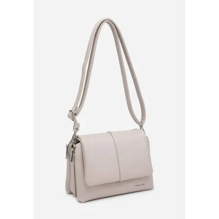 Beżowa Klasyczna Listonoszka Torebka Damska LUIGISANTO Dopinany Pasek