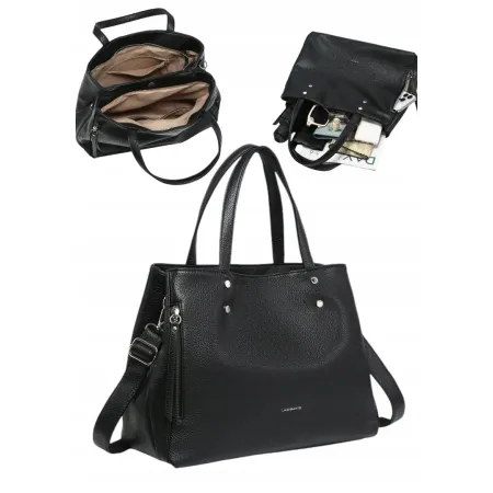 Stylowa Torebka Torba Damska Shopper LUIGISANTO Pasek HS8007-5 Black