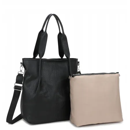 Torebka Shopper 2w1 LUIGISANTO Skóra Eko Czarna