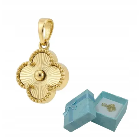 Zawieszka Miedź Pozłacana Wisiorek Do Łańcuszka Koniczynka Na Prezent