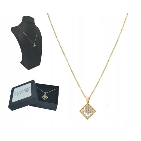 Naszyjnik Miedź Pozłacana Łańcuszek Singapur 1,5mm Skręcany Cyrkonie