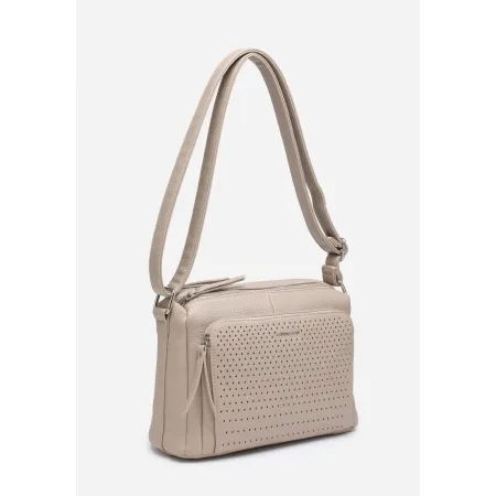 Beżowa Ażurowa Listonoszka Torebka Damska LUIGISANTO Pasek Stylowa Pojemna