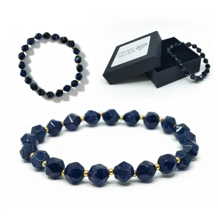 Bransoletka Z Kamieni Noc Kairu 8mm Hematyt Z Koralików Damska Na Gumce