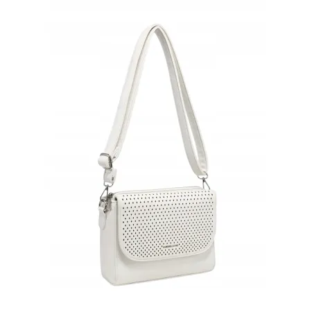 Biała Ażurowa Torebka Listonoszka Damska LUIGISANTO Dopinany Pasek Modna