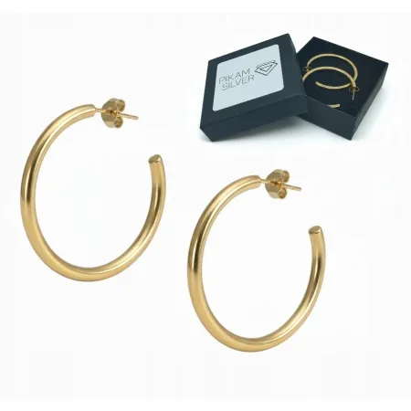 Kolczyki Stal Nierdzewna Chirurgiczna Złoty Kolor Sztyfty Koła Eleganckie