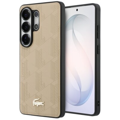 Etui LACOSTE Nomograme Gold Logo MagSafe do Samsung Galaxy S26 Ultra Beżowy