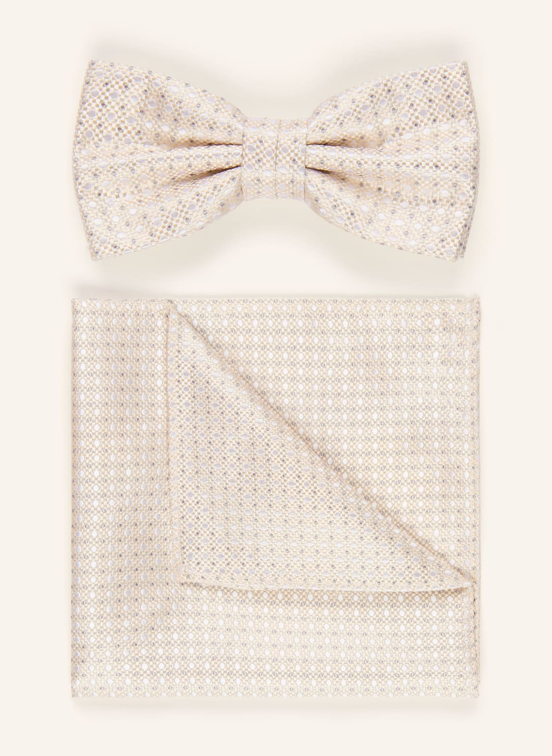 Prince Bowtie Zestaw: Muszka I Poszetka beige