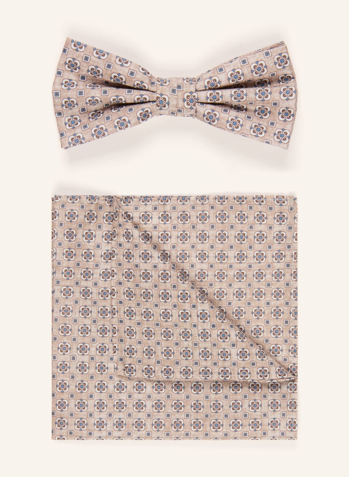 Prince Bowtie Zestaw: Muszka I Poszetka beige