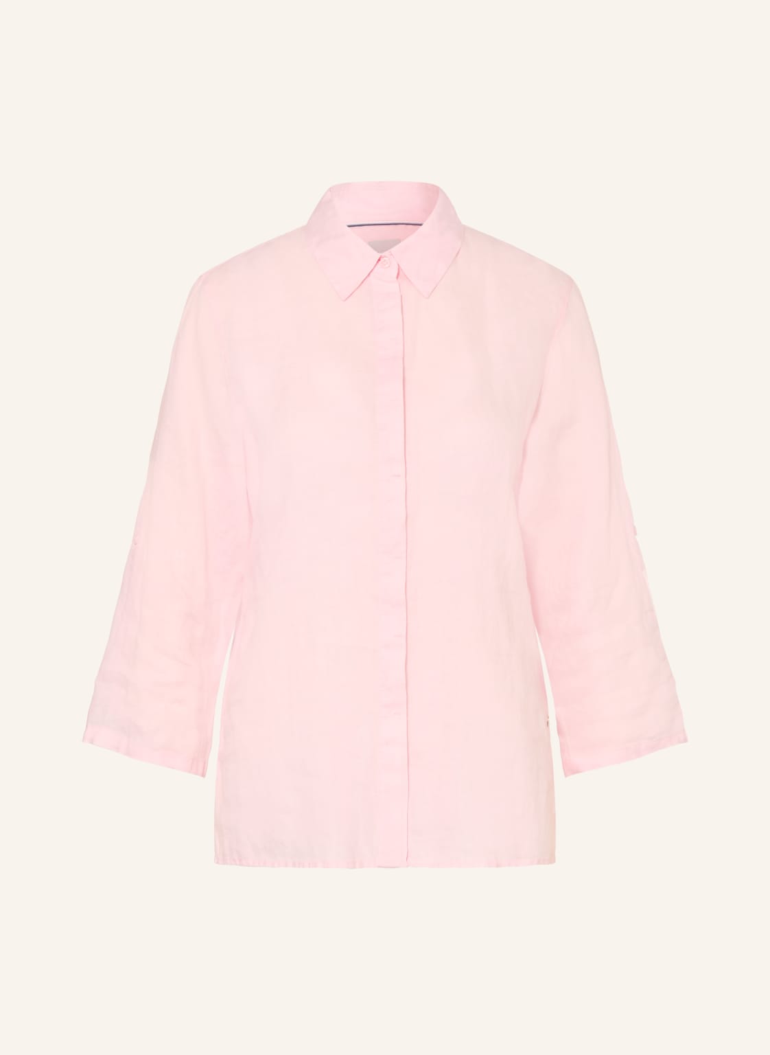 Brax Bluzka Koszulowa Vicki Z Lnu Z Rękawami 3/4 rosa