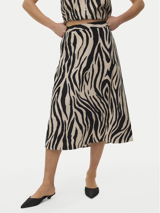 Vero Moda Spódnica midi Mymilo 10340419 Czarny Regular Fit