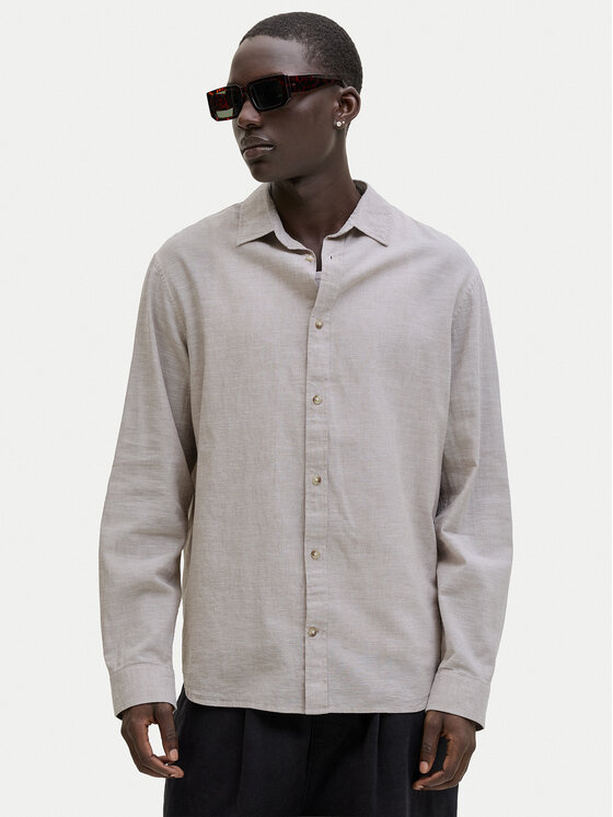 Jack & Jones Koszula Summer 12289174 Beżowy Regular Fit