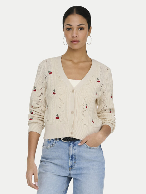 ONLY Kardigan Birtie 15363087 Beżowy Regular Fit