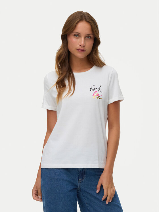 Vero Moda T-Shirt Ikami 10340181 Biały Regular Fit